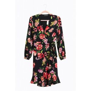 New York & Company Floral Wrap-Front Dress – Size XL – NWT MSRP $80